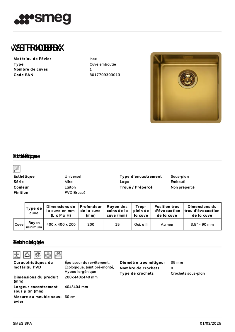 Page n°1 - Manuel utilisateur Smeg VSTR40BRX