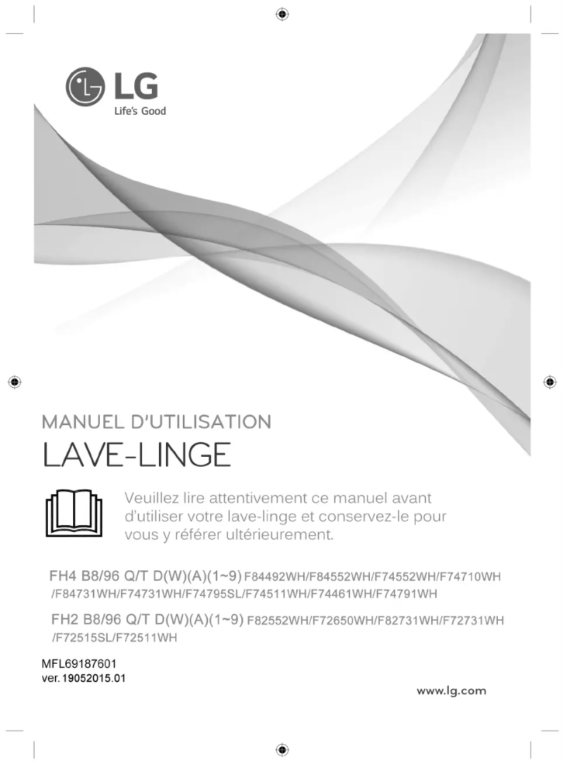 Page 1 de la notice Manuel utilisateur LG F74B80WH