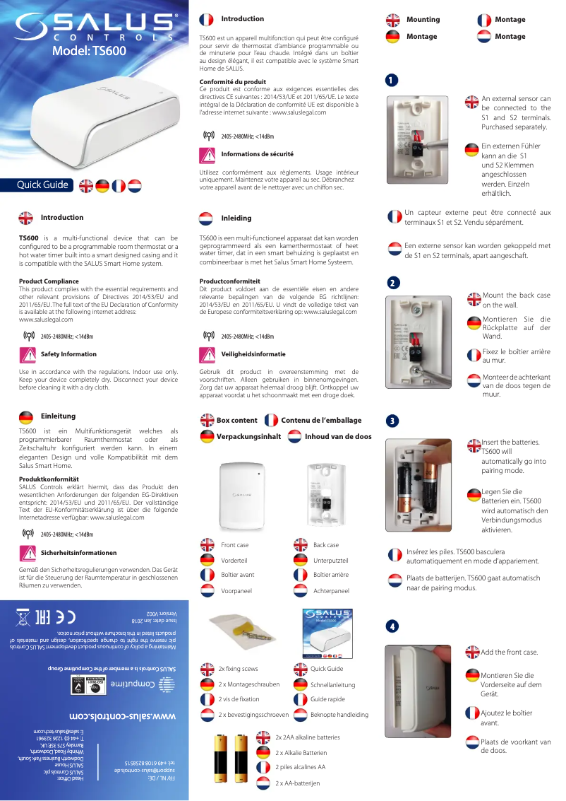 Imagen de la primera página del manual del dispositivo TS600