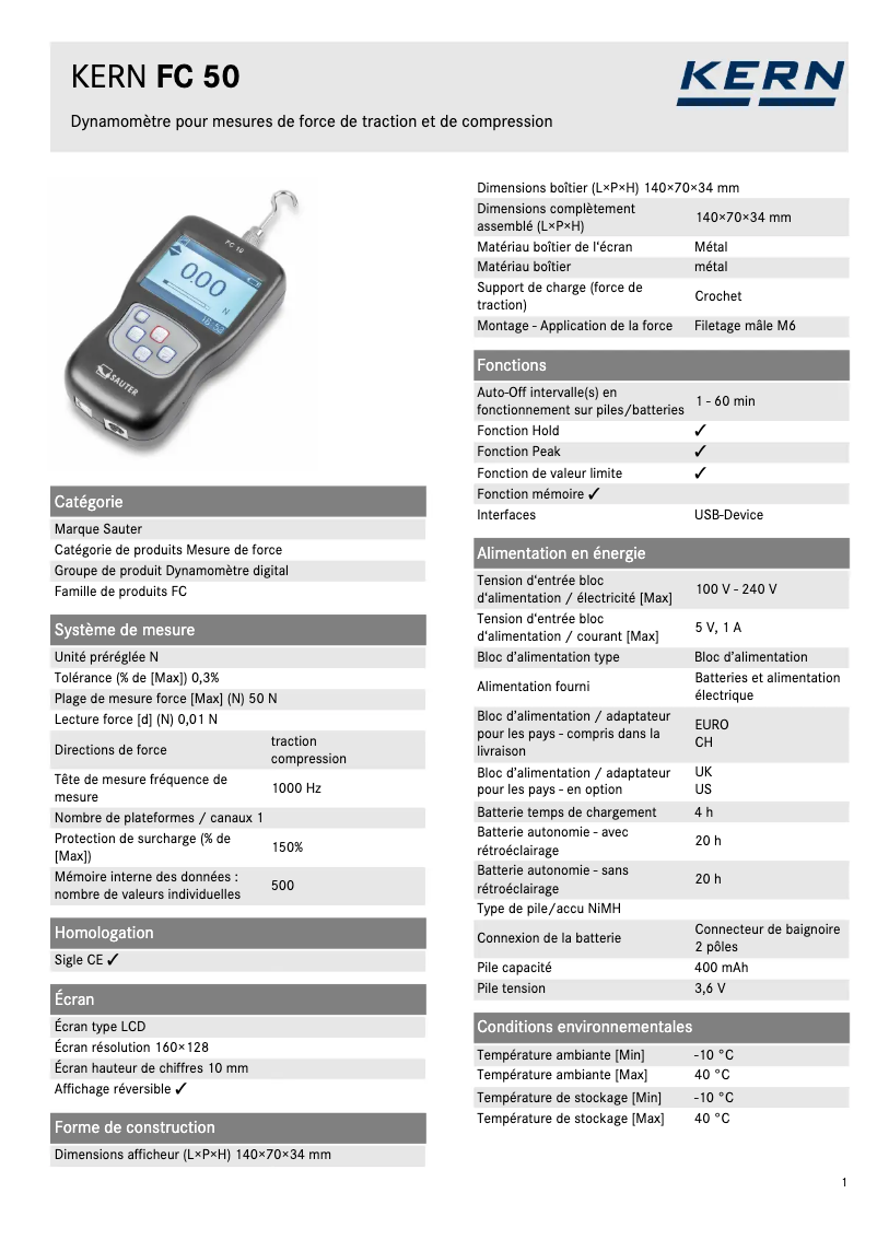 Image de la première page du manuel de l'appareil FC 50