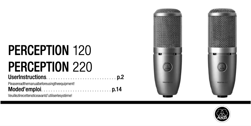 Page n°1 - Manuel utilisateur AKG Perception 120