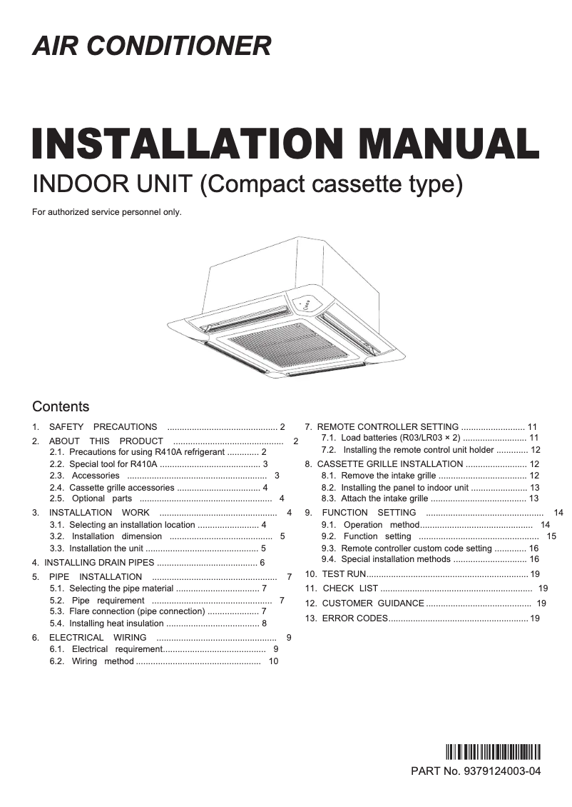 Imagen de la primera página del manual del dispositivo AUYF24LBL