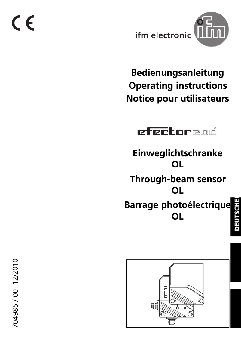 Page 1 de la notice Manuel utilisateur IFM OL5015