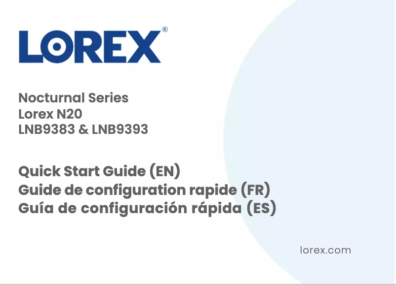 Page 1 of the manual Quick Start Guide Lorex LNB9393