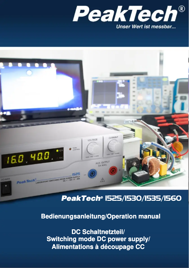 Page n°1 - Manuel utilisateur PeakTech 1530