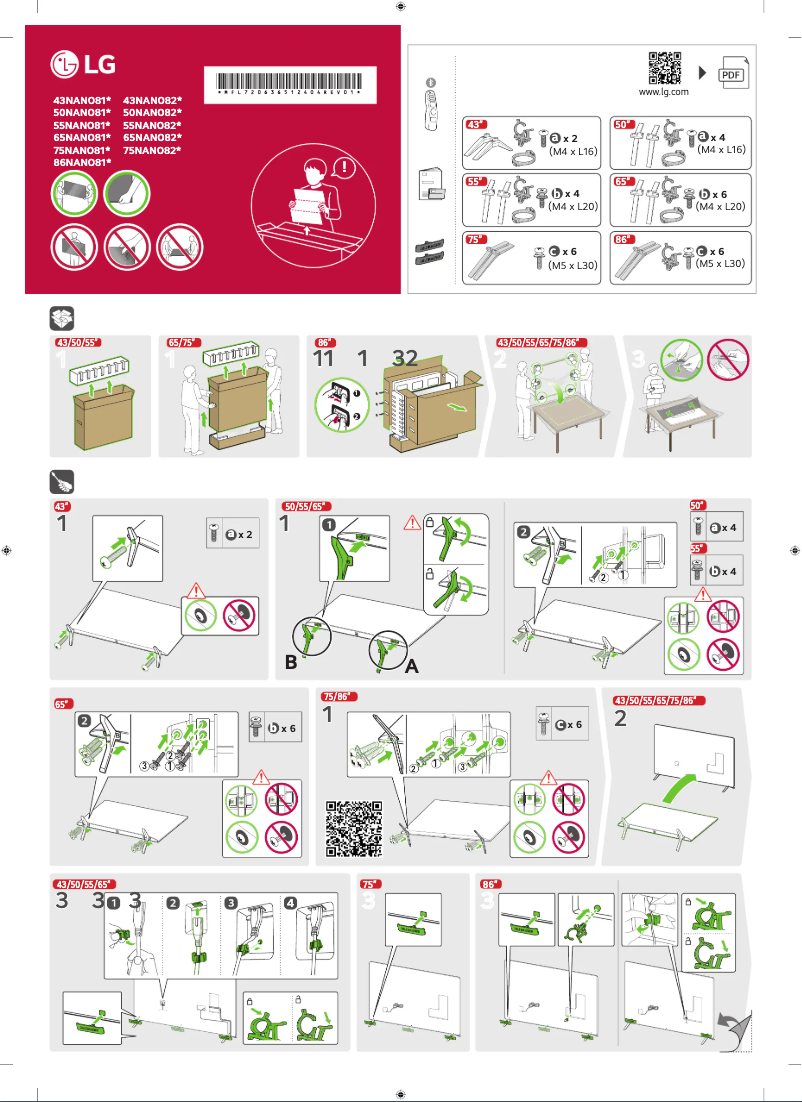 Page 1 of the manual User Manual LG 75NANO82T6B