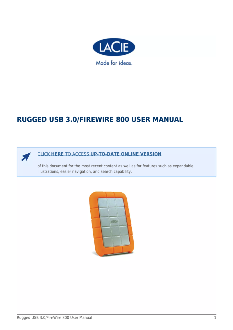 Image de la première page du manuel de l'appareil Rugged Triple USB 3.0