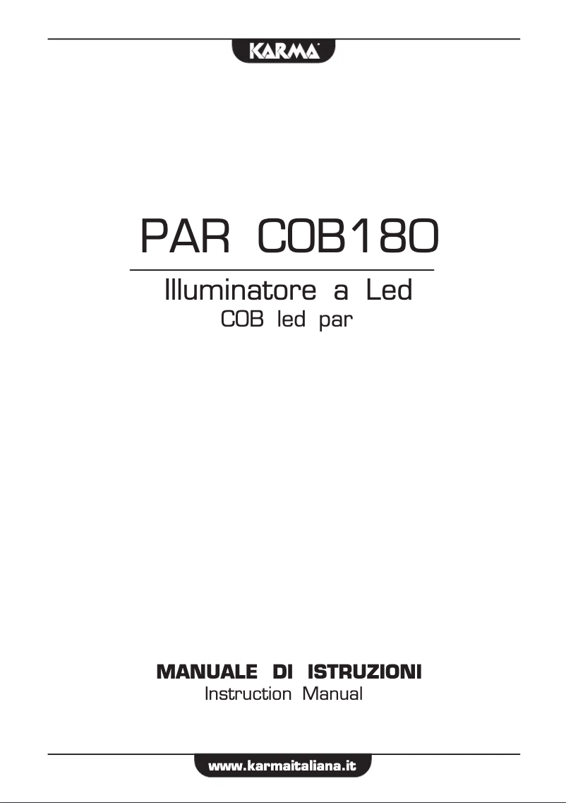 Page 1 de la notice Manuel utilisateur Karma PAR COB180