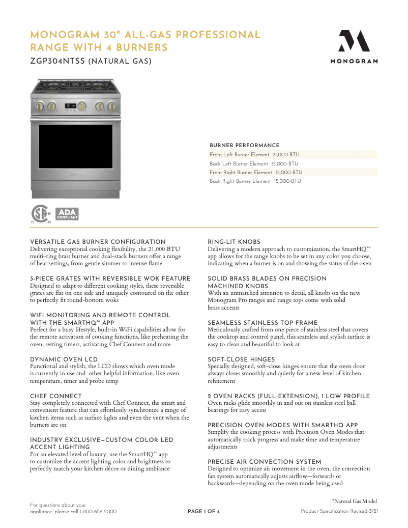 Image de la première page du manuel de l'appareil ZGP304NTSS
