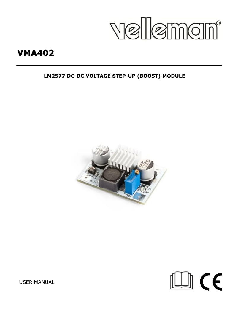 Image de la première page du manuel de l'appareil VMA402