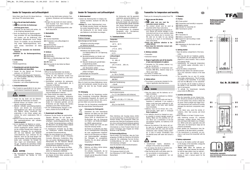 Página 1 del manual Manual de usuario TFA 30.3900.02