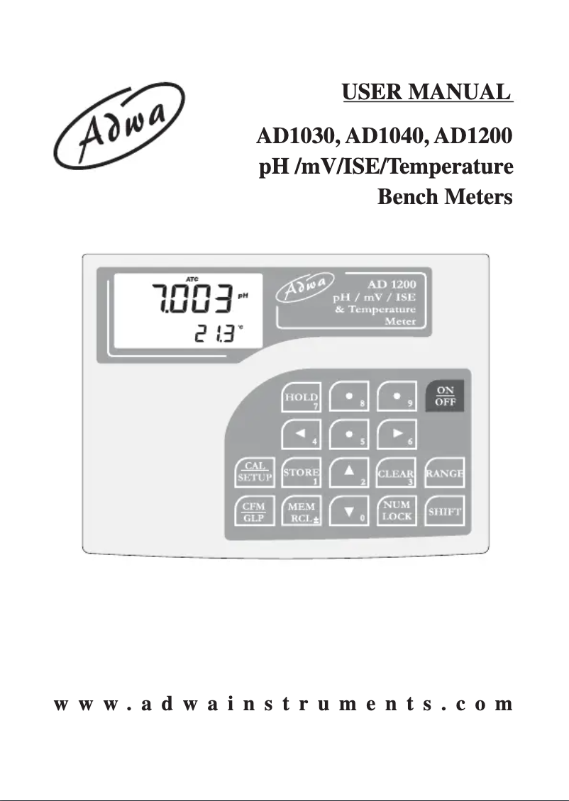 Page n°1 - Manuel utilisateur Adwa AD1040