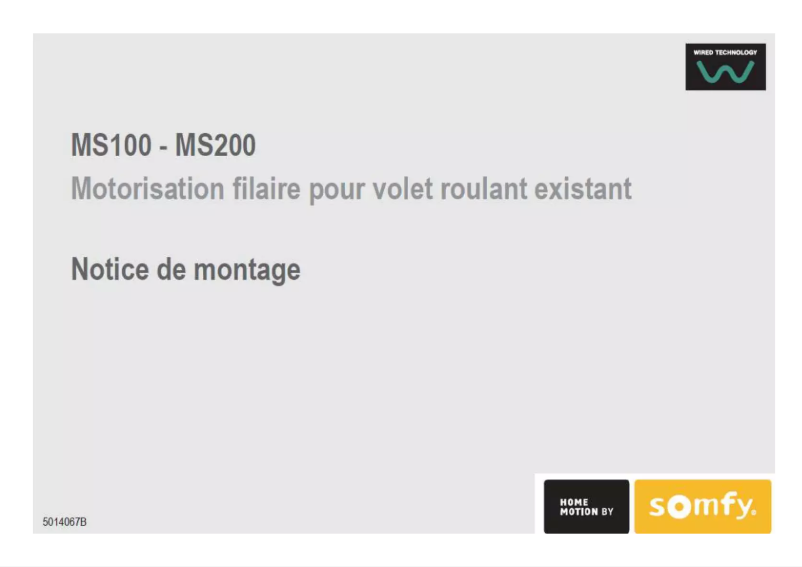 Page n°1 - Manuel utilisateur Somfy 2400671
