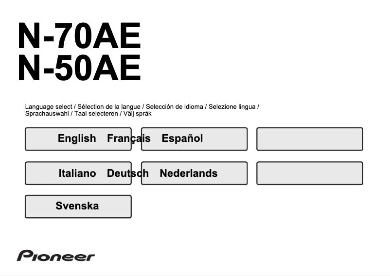 Page 1 de la notice Manuel utilisateur Pioneer N-70AE