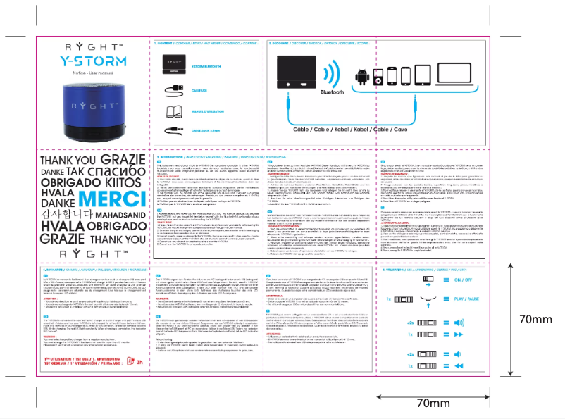 Page 1 de la notice Manuel utilisateur Ryght Y-Storm