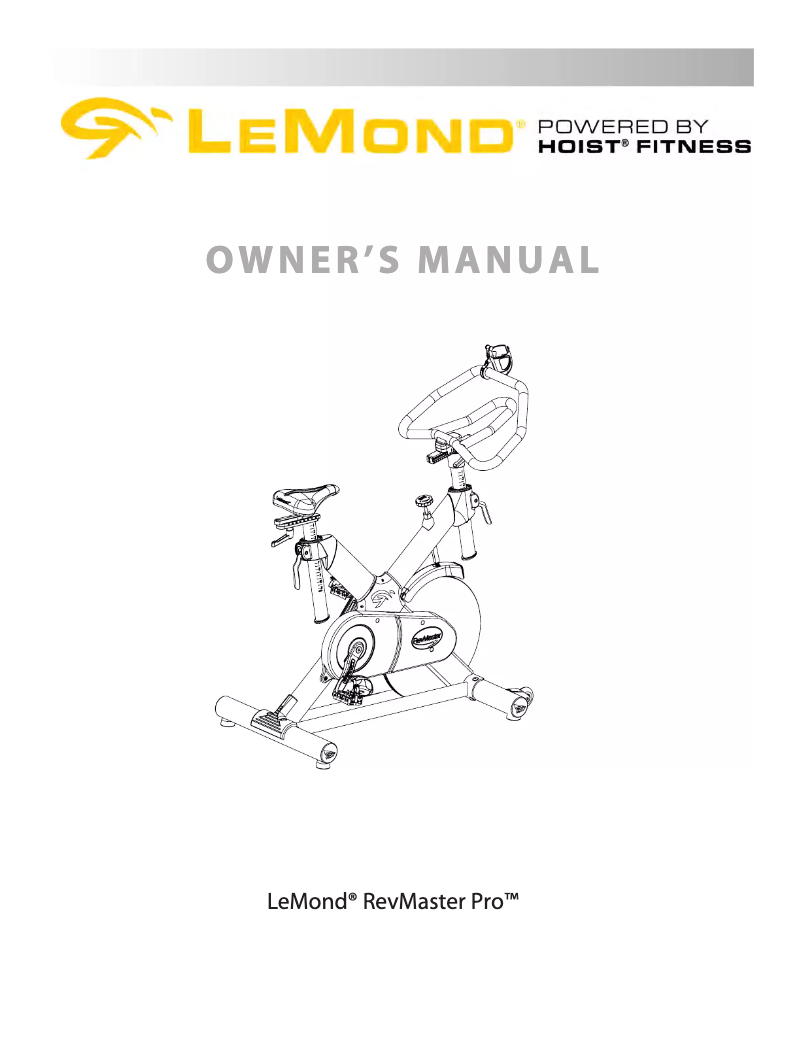 Página 1 del manual Manual de usuario LeMond Fitness Revmaster Pro
