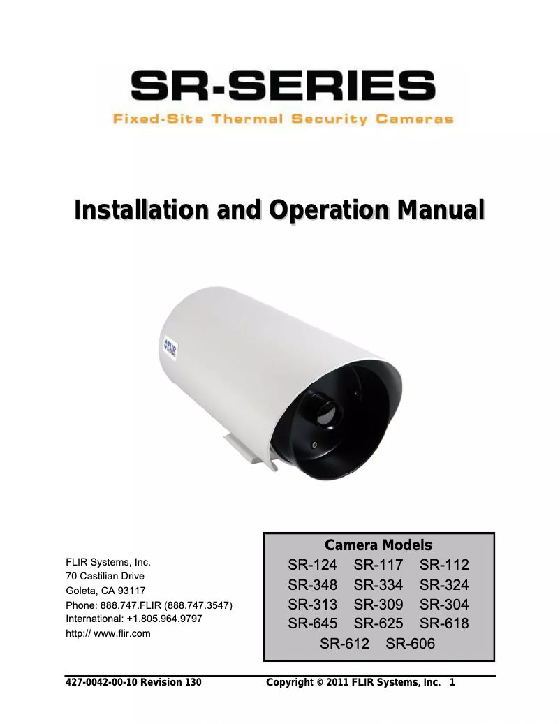 Page 1 de la notice Manuel utilisateur FLIR SR-612