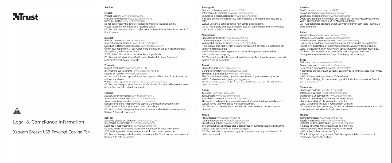 Page n°1 - Manuel utilisateur Trust Xstream Breeze