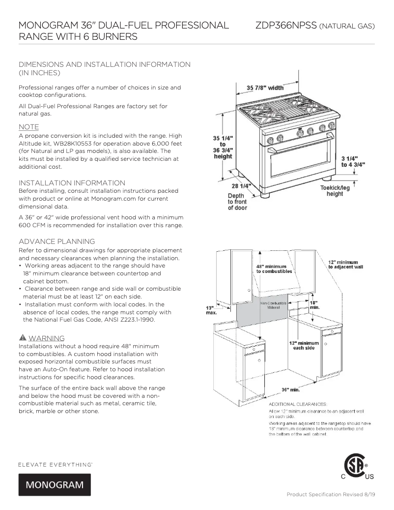 Page n°1 - Fiche technique GE ZDP366LPSS