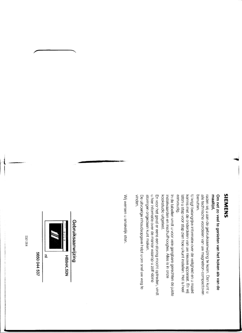 Page 1 de la notice Manuel utilisateur Siemens HB84K.50