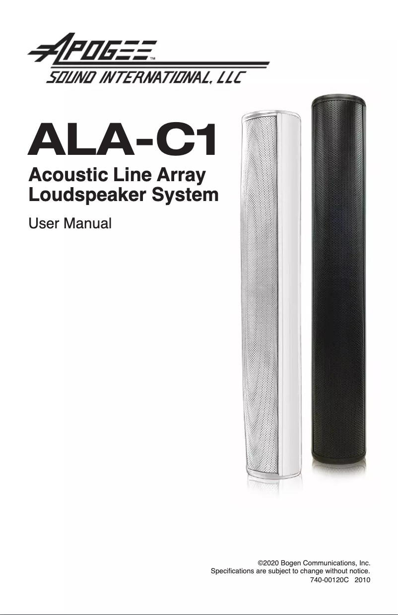 Page 1 de la notice Manuel utilisateur Bogen ALA-C1