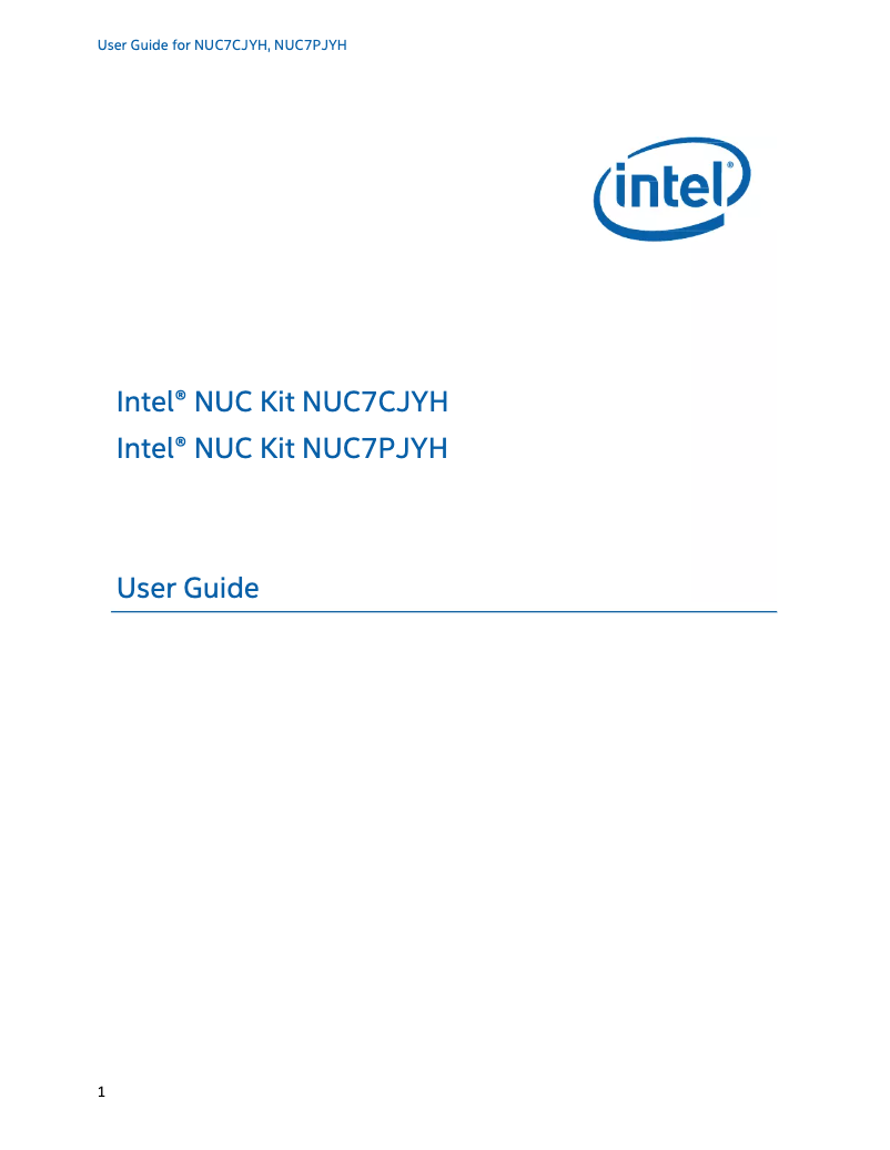Page n°1 - Manuel utilisateur Intel NUC7PJYH