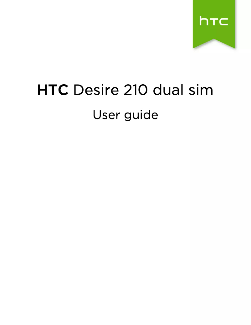 Image de la première page du manuel de l'appareil Desire 210 Dual Sim