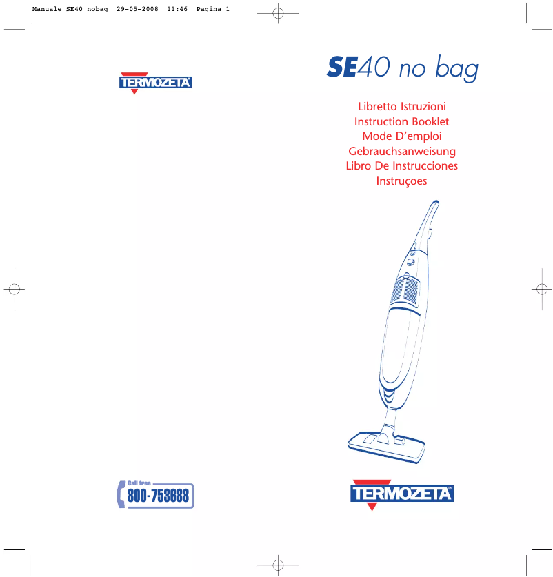 Page 1 de la notice Manuel utilisateur Termozeta Se 40 No Bag 72127