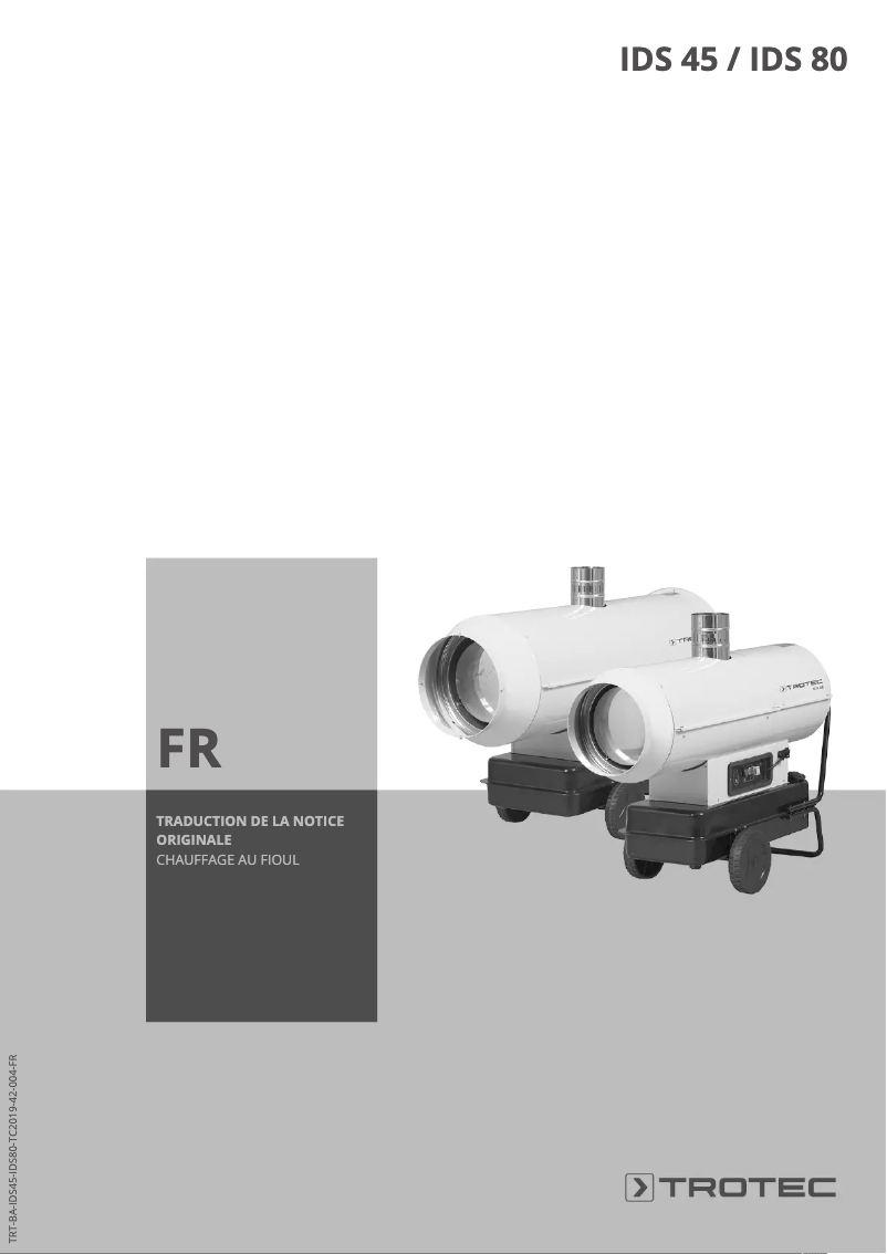 Page 1 de la notice Manuel utilisateur Trotec IDS 80