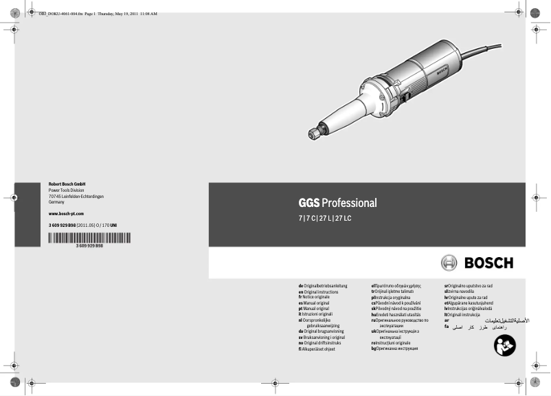 Image de la première page du manuel de l'appareil GGS 27 LC Professional