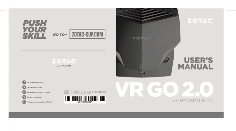 Page 1 de la notice Manuel utilisateur Zotac VR GO 2.0