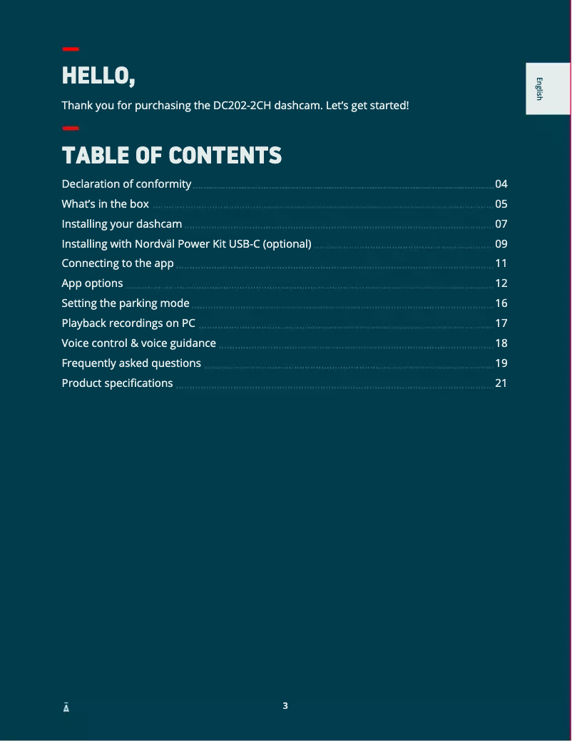Page 1 de la notice Manuel utilisateur Nordväl DC202-2CH