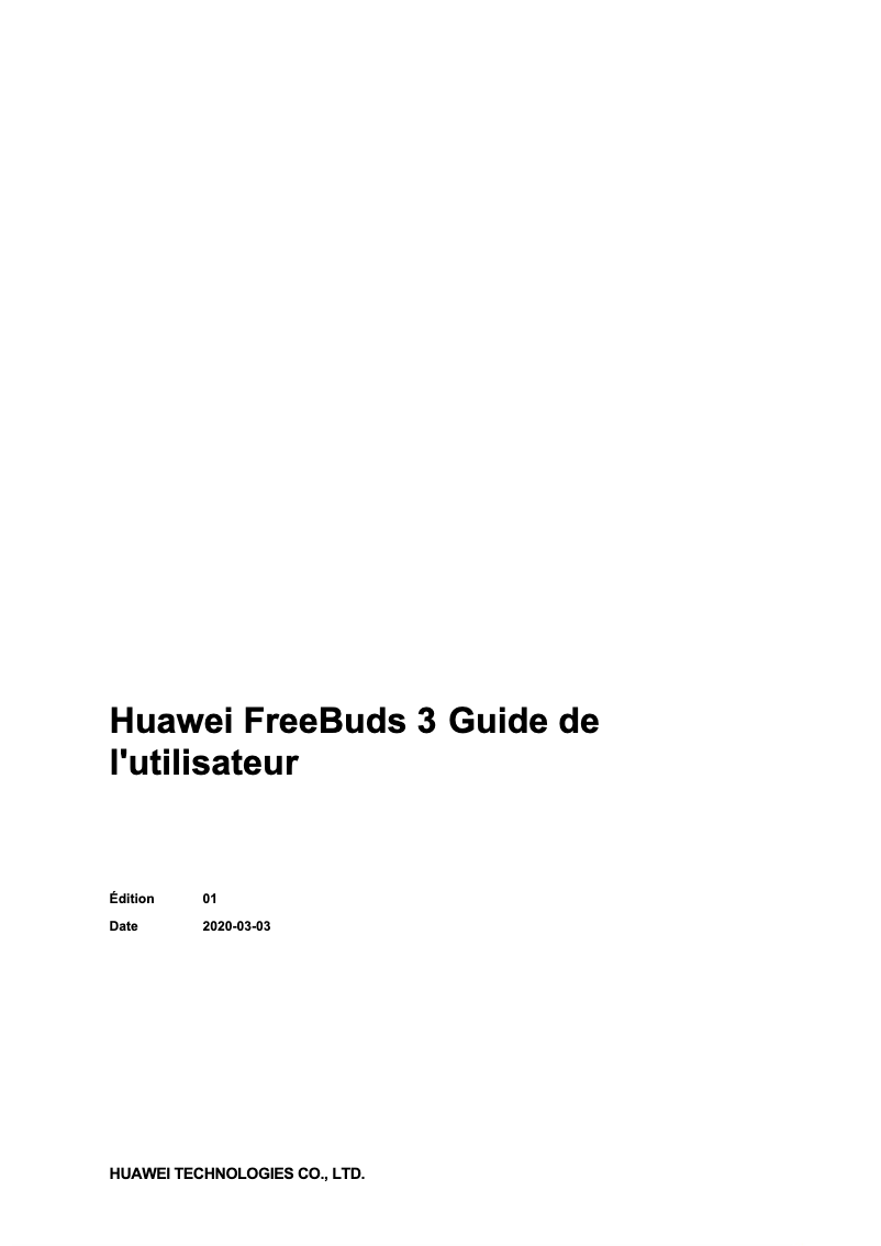 Page 1 of the manual User Manual Huawei FreeBuds 3
