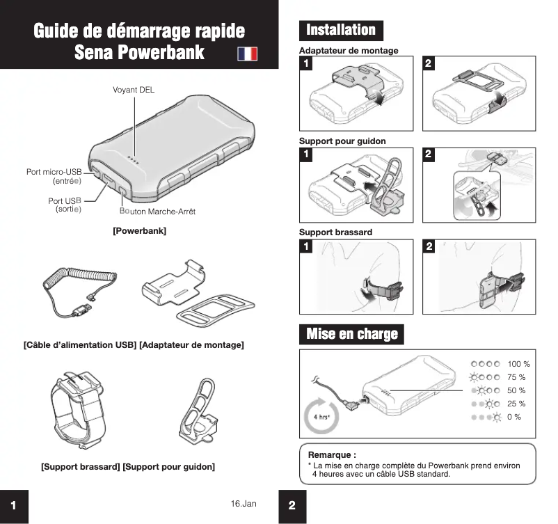 Page n°1 - Manuel utilisateur Sena Powerbank
