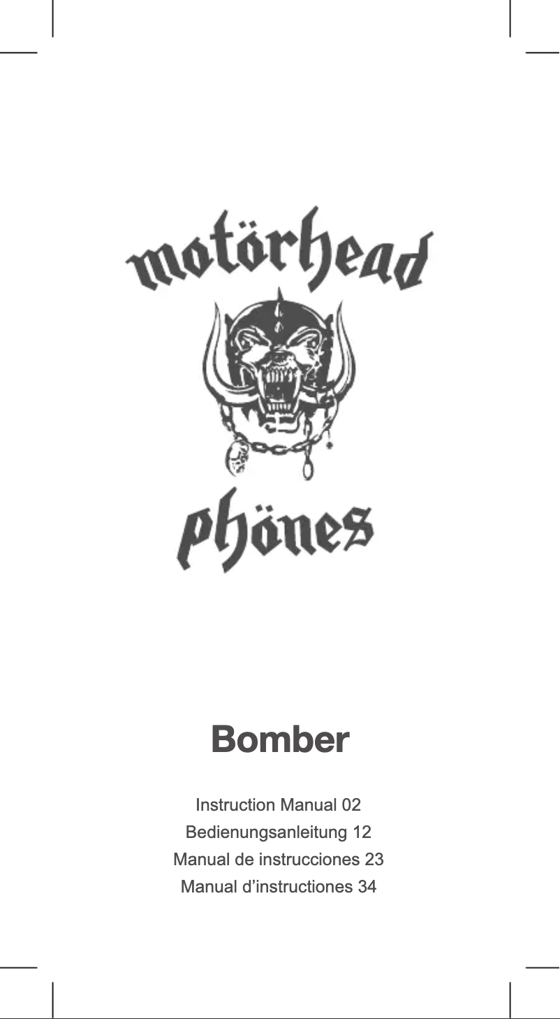 Page n°1 - Manuel utilisateur Motörheadphönes Bomber