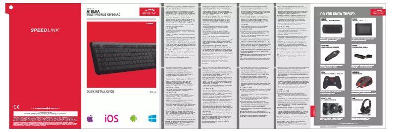 Page n°1 - Manuel utilisateur Speed-Link Athera SL-7438