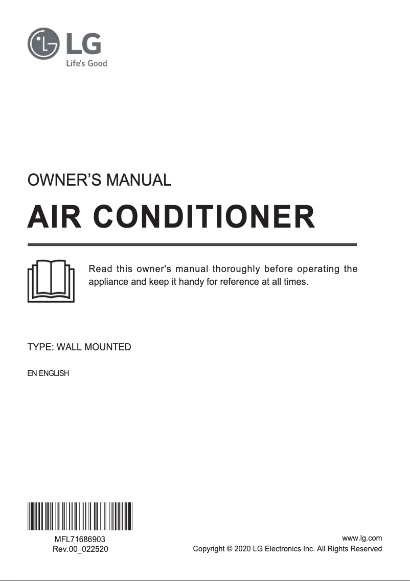 Page 1 de la notice Manuel utilisateur LG LSNQ18ZWZE1