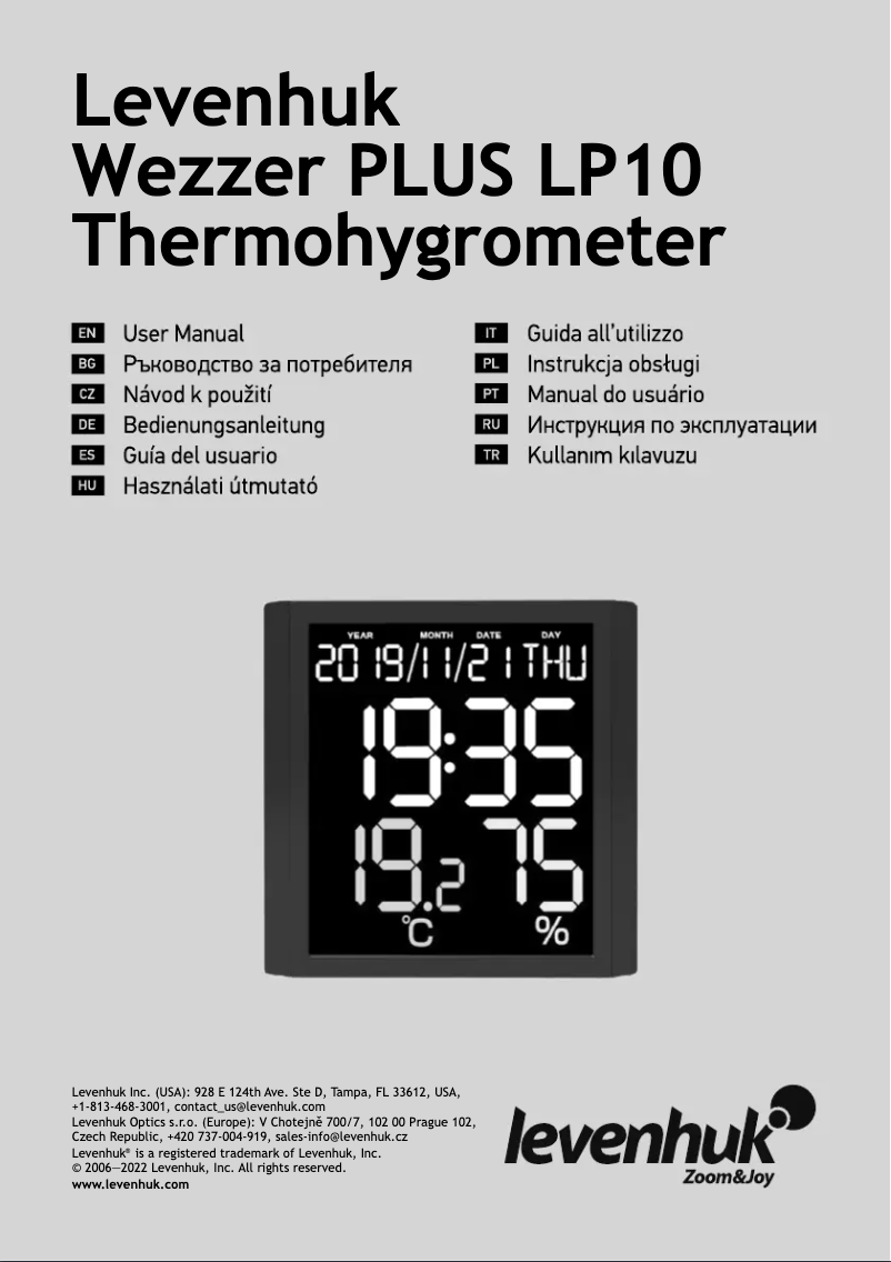 Page 1 de la notice Manuel utilisateur Levenhuk Wezzer PLUS LP10