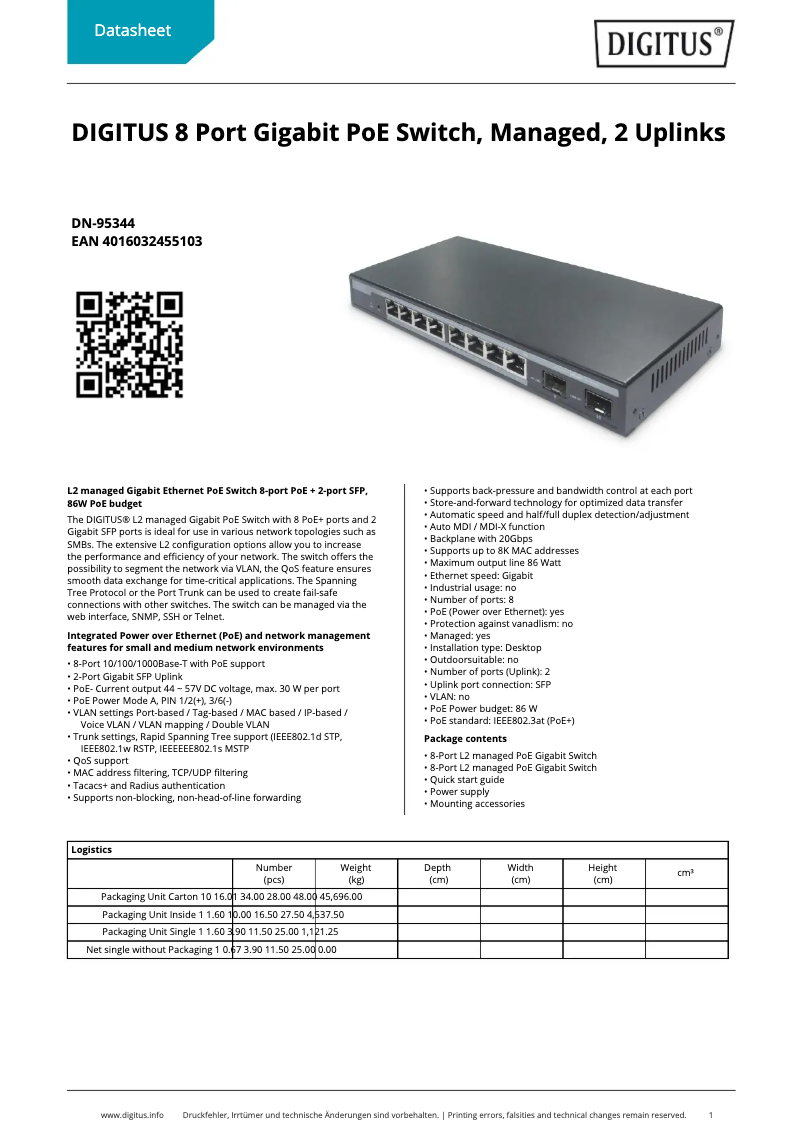 Image de la première page du manuel de l'appareil DN-95344