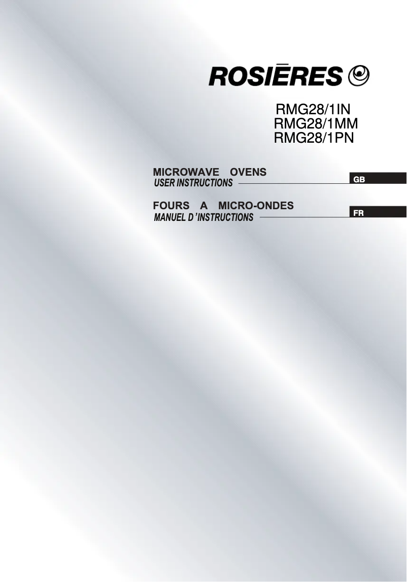 Page n°1 - Manuel utilisateur Rosieres RMG 28/1IN