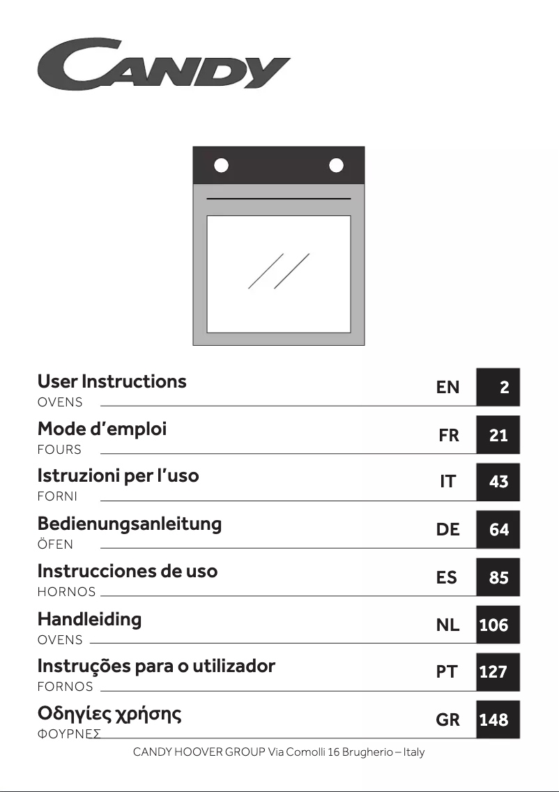 Page 1 de la notice Manuel utilisateur Candy FMBC A896S E0