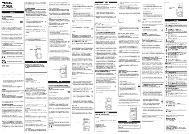 Image de la première page du manuel de l'appareil CA-XLR2d