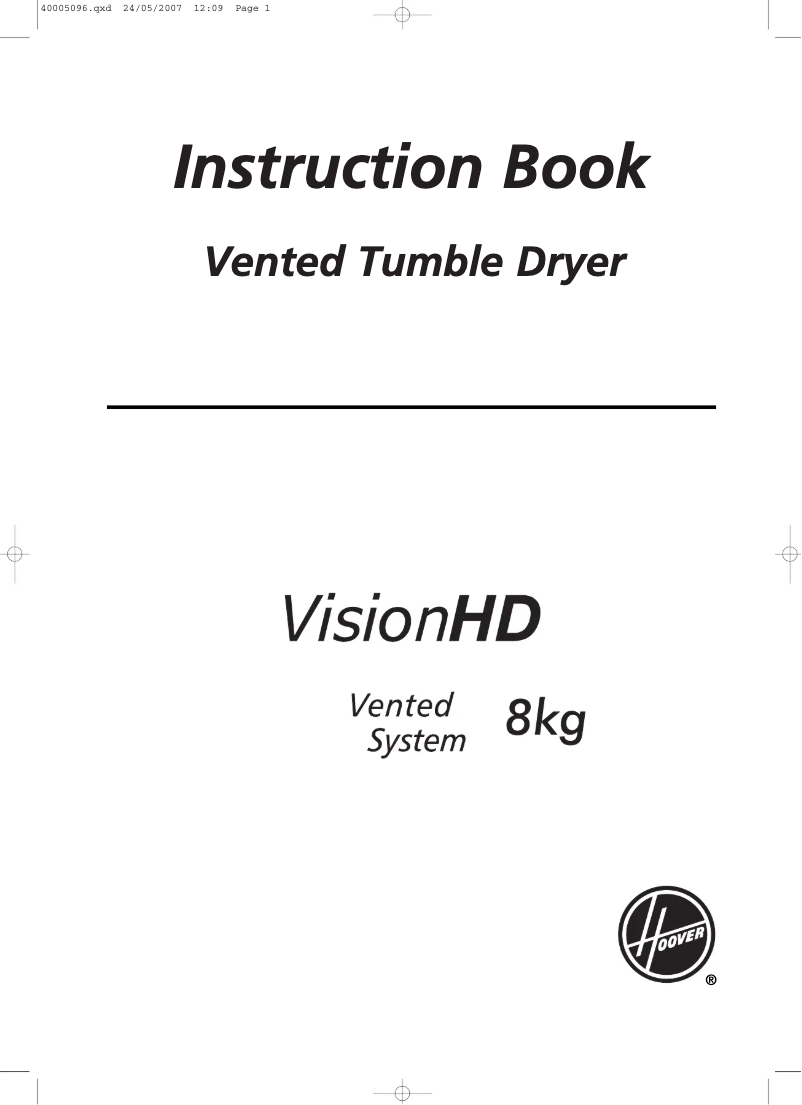 Page n°1 - Manuel utilisateur Hoover VHV 180-80
