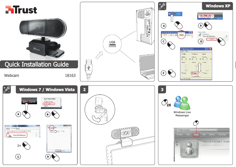 Page 1 de la notice Manuel utilisateur Trust 18163 Zyno Full HD