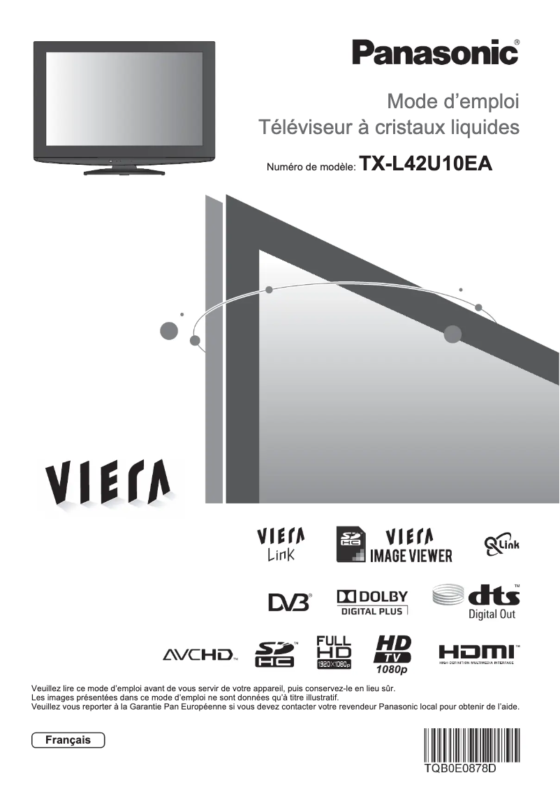 Page 1 de la notice Manuel utilisateur Panasonic Viera TX-L42U10EA
