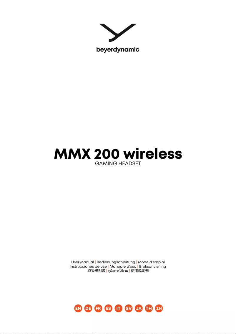 Page n°1 - Manuel utilisateur Beyerdynamic MMX 200 wireless
