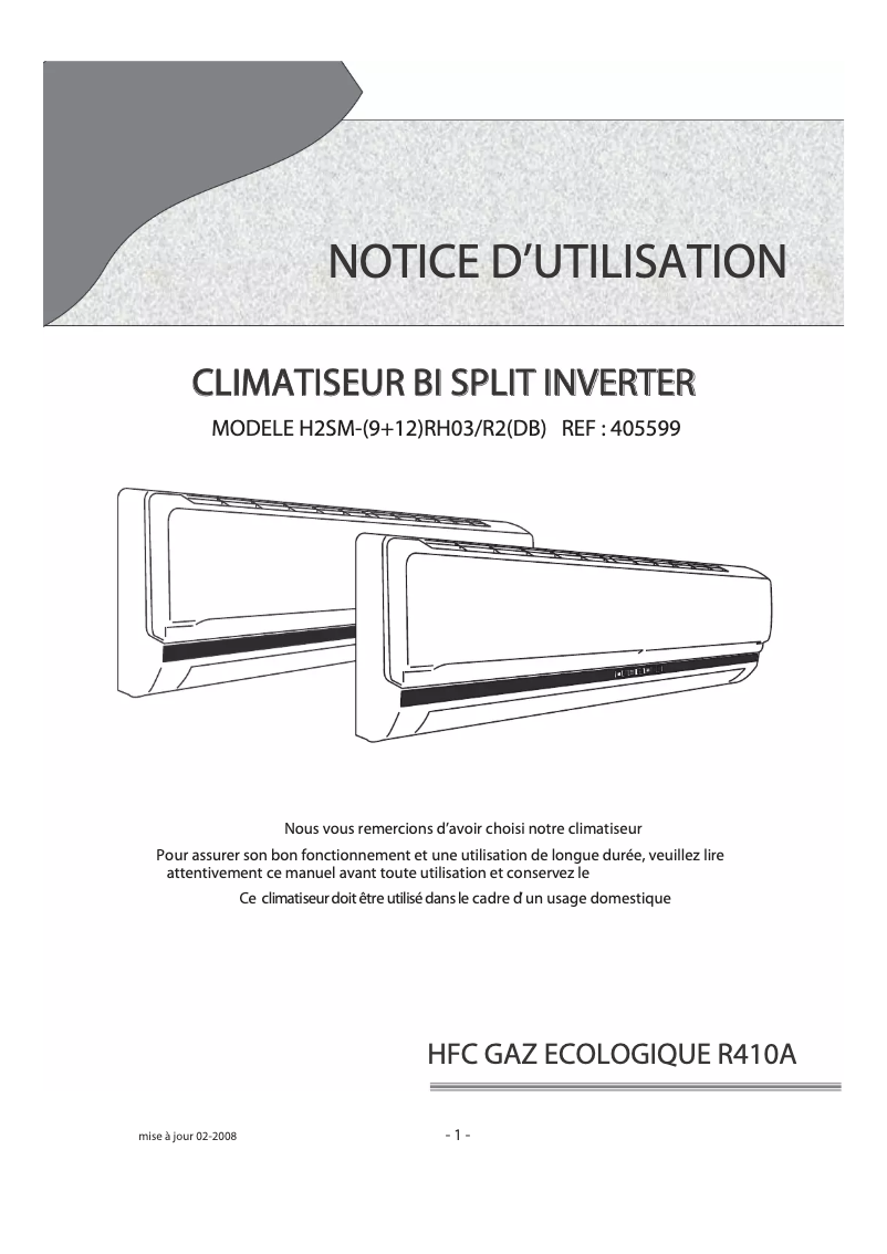 Página 1 del manual Manual de usuario Airton H2SM 12 RH03/R2