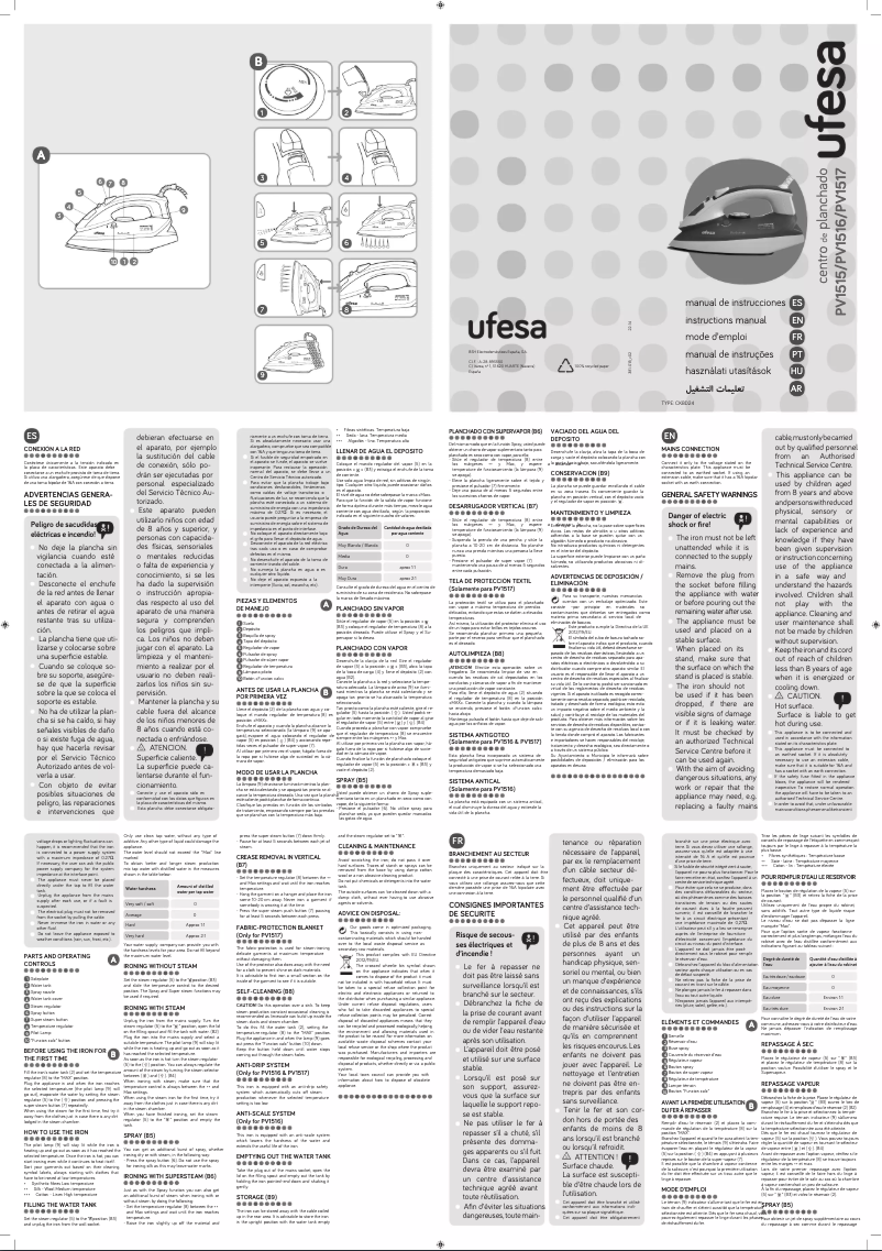 Page n°1 - Manuel utilisateur Ufesa PV1515