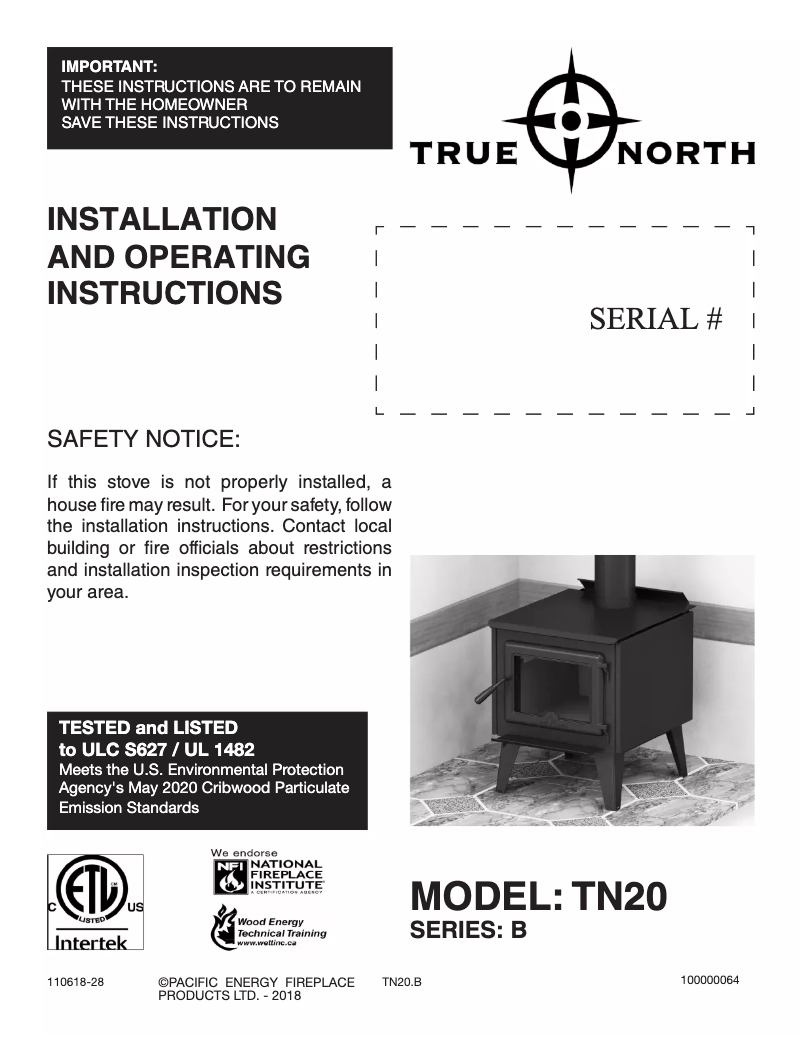 Page n°1 - Manuel utilisateur True North TN20
