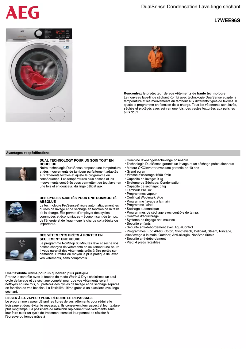 Imagen de la primera página del manual del dispositivo L7WEE96S